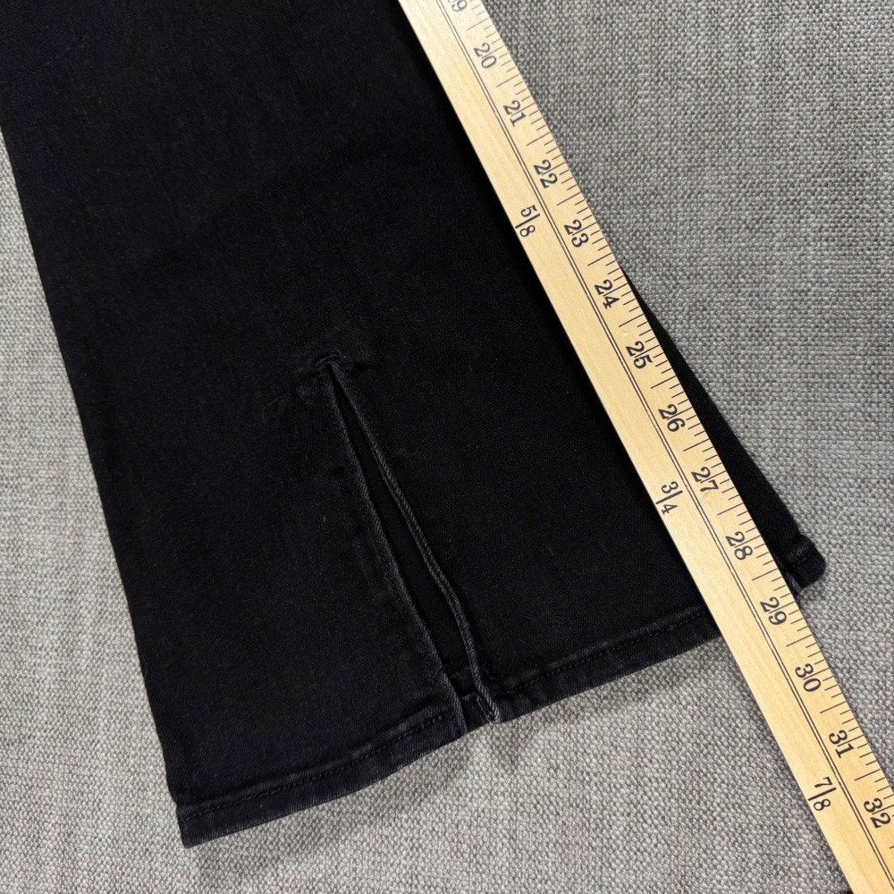 Hollister High Rise Flare Jeans Black Slit Hem Stretch Denim‎ W27 L29 - Picture 9 of 10